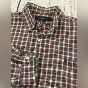 Ralph Lauren Men’s Oxford Plaid Shirt w/ Polo Pony Size Large Preppy Long Sleeve
